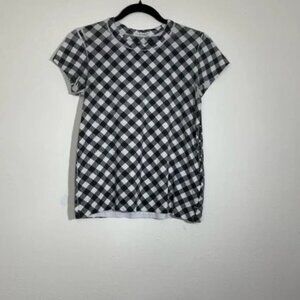 Rag and Bone Black White Plaid Tee Size Small